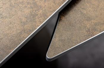 Uitschuifbare Eettafel brons keramiek 130-190 cm