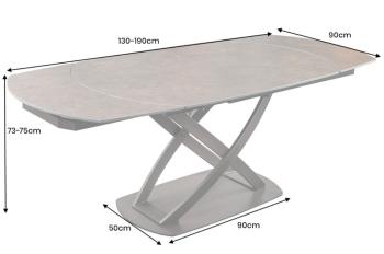 Uitschuifbare Eettafel brons keramiek 130-190 cm