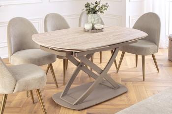 Uitschuifbare eettafel keramiek travertin 130-190 cm