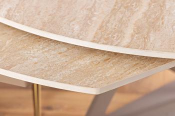 Uitschuifbare eettafel keramiek travertin 130-190 cm