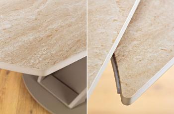 Uitschuifbare eettafel keramiek travertin 130-190 cm