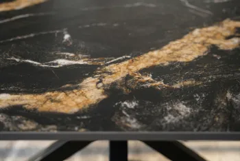 Eettafel keramiek zwart en bruin marmerlook 180x90 cm