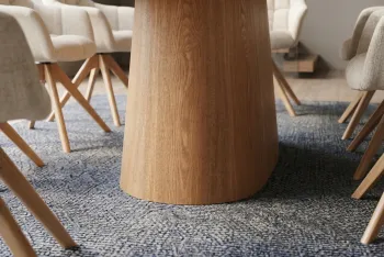 ovale tafel eiken met travertin keramiek 200 cm