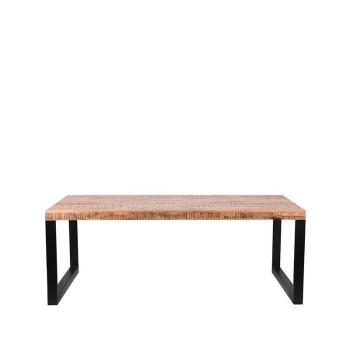 Tafel mango hout 200 cm schuin zijaanzicht