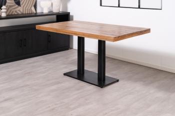eettafel mangohout met kolompoten 200x100 cm 