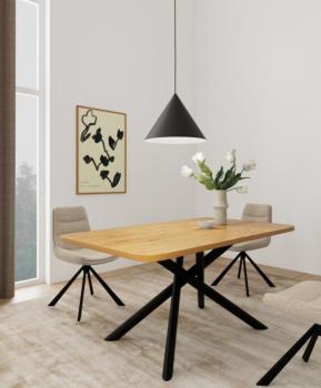 Eetkamertafel wild eiken kleur 160 cm