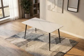 witte tafel marmerlook keramiek 120 cm