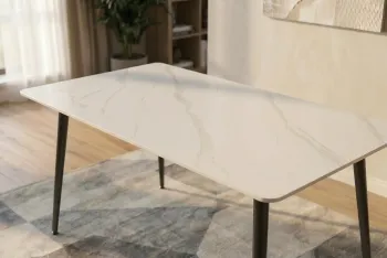 witte tafel marmerlook keramiek 120 cm