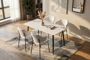 witte tafel marmerlook keramiek 120 cm
