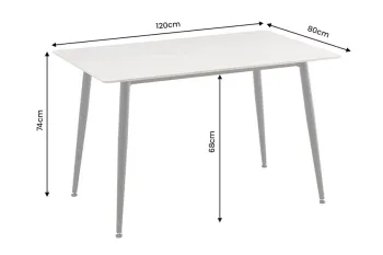 witte tafel marmerlook keramiek 120 cm