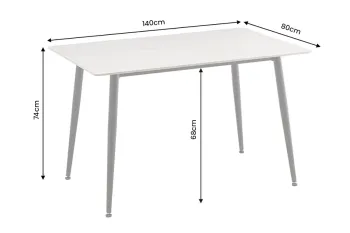 witte tafel marmerlook keramiek 140 cm