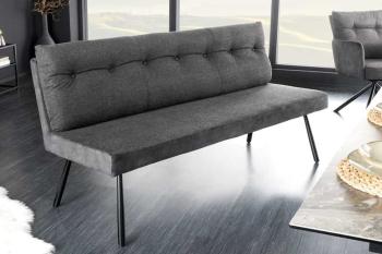 eettafel bank antraciet 160 cm fluweel & stof
