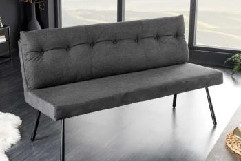 eettafel bank antraciet 160 cm fluweel & stof