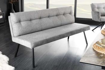 eettafel bank grijs 160 cm fluweel en stof