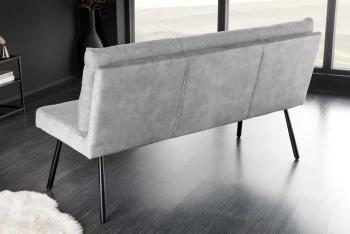 eettafel bank grijs 160 cm fluweel en stof