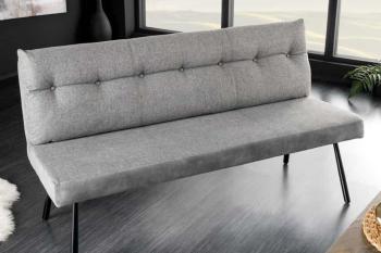 eettafel bank grijs 160 cm fluweel en stof