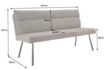 Eettafel bank taupebruin 160 cm