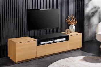 TV-meubel eiken kleur zwart accent 160 cm
