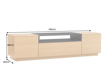TV-meubel eiken kleur zwart accent 160 cm