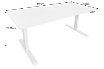 Electrisch verstelbaar bureau wit 140 cm