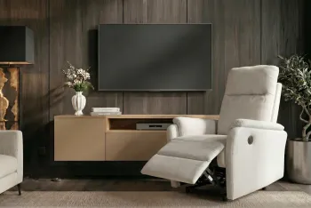 electrische fauteuil beige stof
