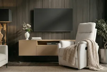 electrische fauteuil beige stof