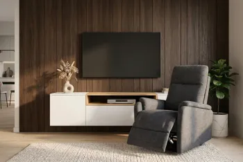 electrische fauteuil grijs stof