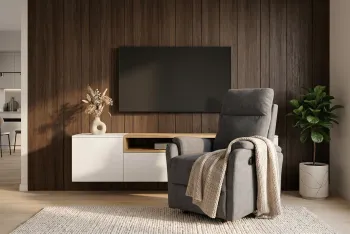electrische fauteuil grijs stof