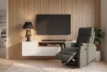 electrische fauteuil groen stof