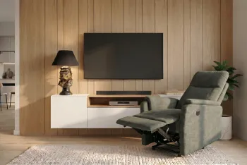 electrische fauteuil groen stof