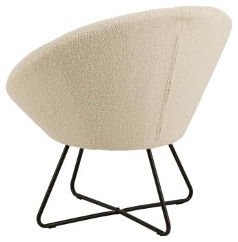 trendy fauteuil bouclé creme