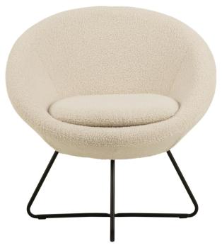 trendy fauteuil bouclé creme