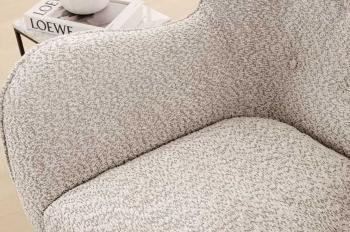 fauteuil beigegrijs bouclé stof