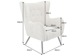 fauteuil beigegrijs bouclé stof