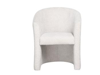 Fauteuil bouclé zand met kuipzitting