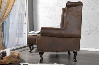 Oor fauteuil chesterfield look antiek bruin