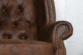 Oor fauteuil chesterfield look antiek bruin
