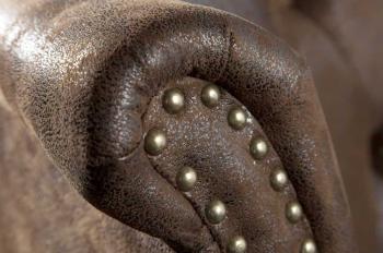 Oor fauteuil chesterfield look antiek bruin