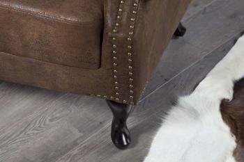 Oor fauteuil chesterfield look antiek bruin