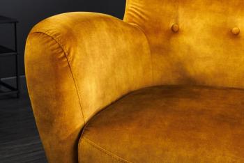 Oorfauteuil geel fluweel