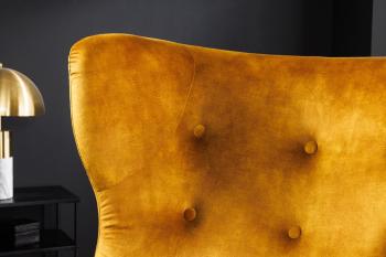 Oorfauteuil geel fluweel