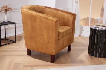 fauteuil geel fluweel houten poten
