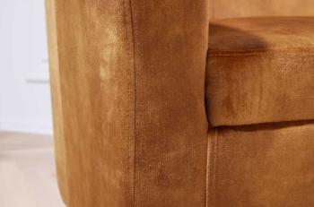 fauteuil geel fluweel houten poten