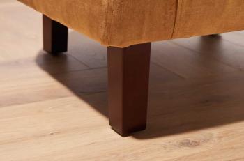 fauteuil geel fluweel houten poten