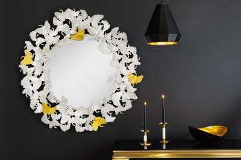 Wandspiegel ginkgo zilver goud 92 cm