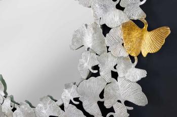 wandspiegel ginkgo zilver goud 92 cm