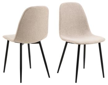 Eetkamerstoel beige stof