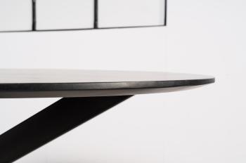 ovale eetkamertafel zwart mangohout 200 cm