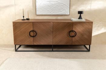 Dressoir walnootbruin zwart onderstel 180 cm