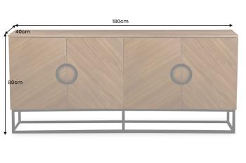 Dressoir walnootbruin zwart onderstel 180 cm
